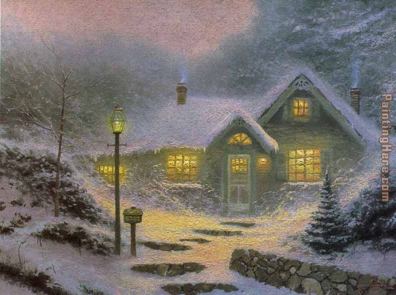 Home for the Evening painting - Thomas Kinkade Home for the Evening art painting